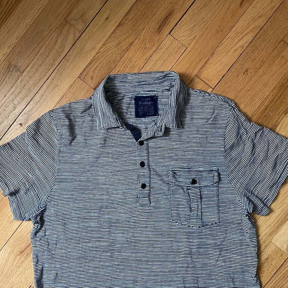 J.Crew Men’s Sz XL “Indigo” Line Navy Striped Polo Shirt - Picture 2 of 4